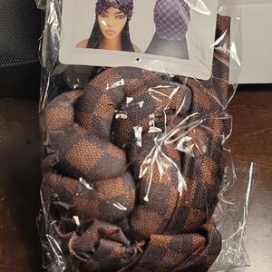 Checkered Brown Hair Wrap